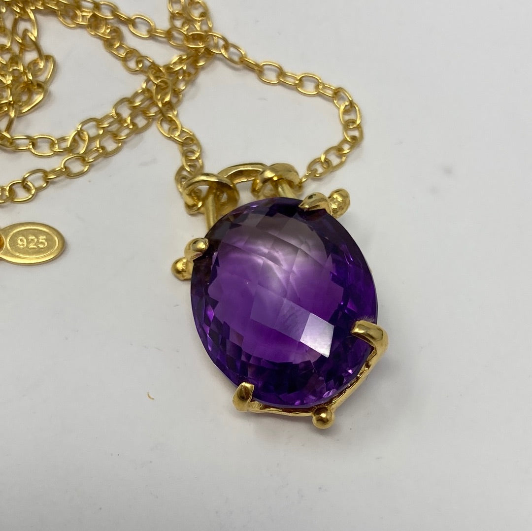 Alluring Genuine 24 CTW Amethyst Pendant