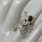 Artistic Genuine Black Opal Octopus Ring