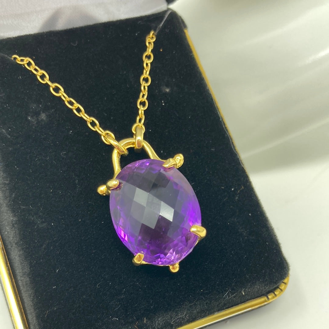 Alluring Genuine 24 CTW Amethyst Pendant