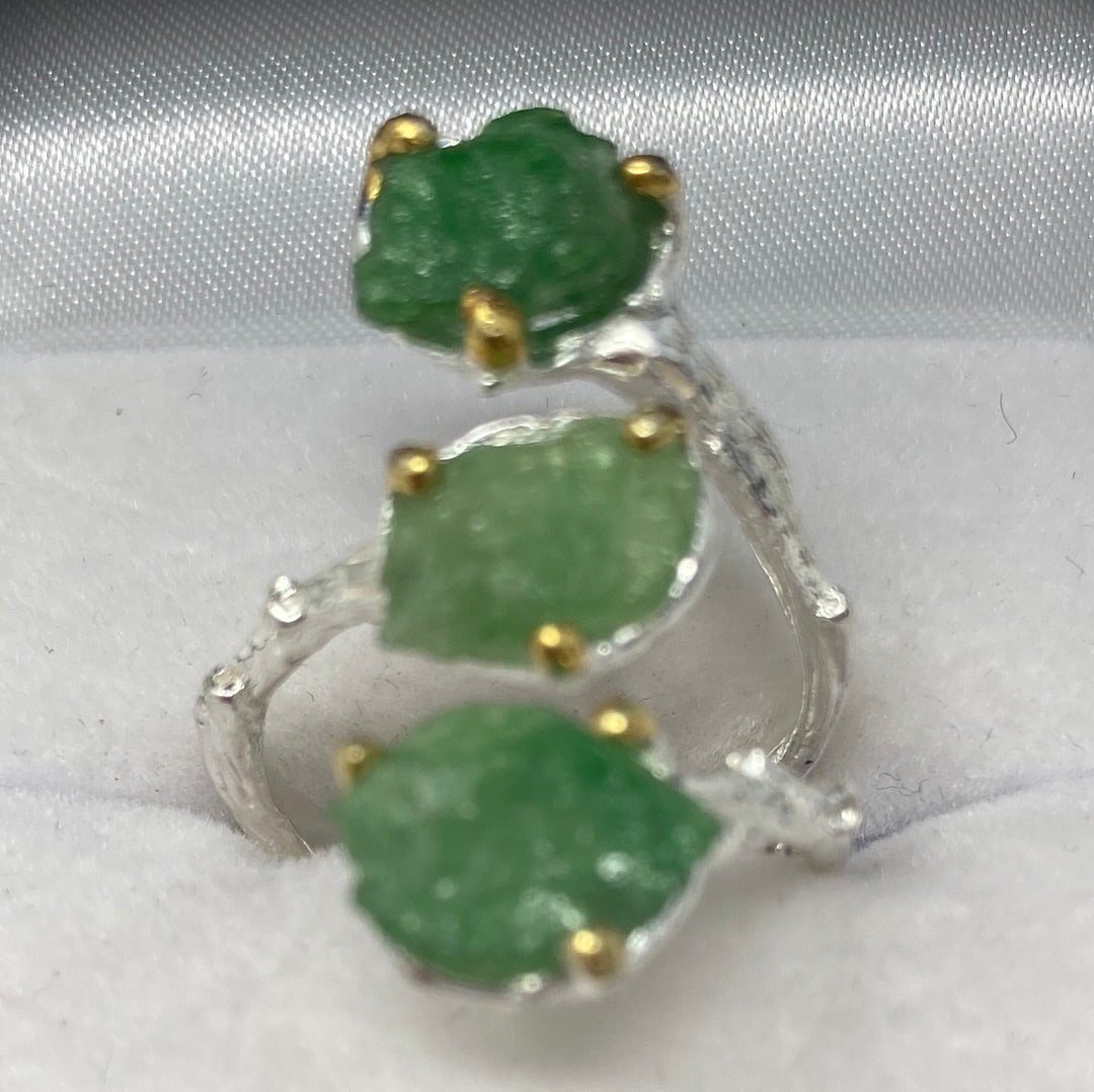 Genuine Raw Emerald Ring