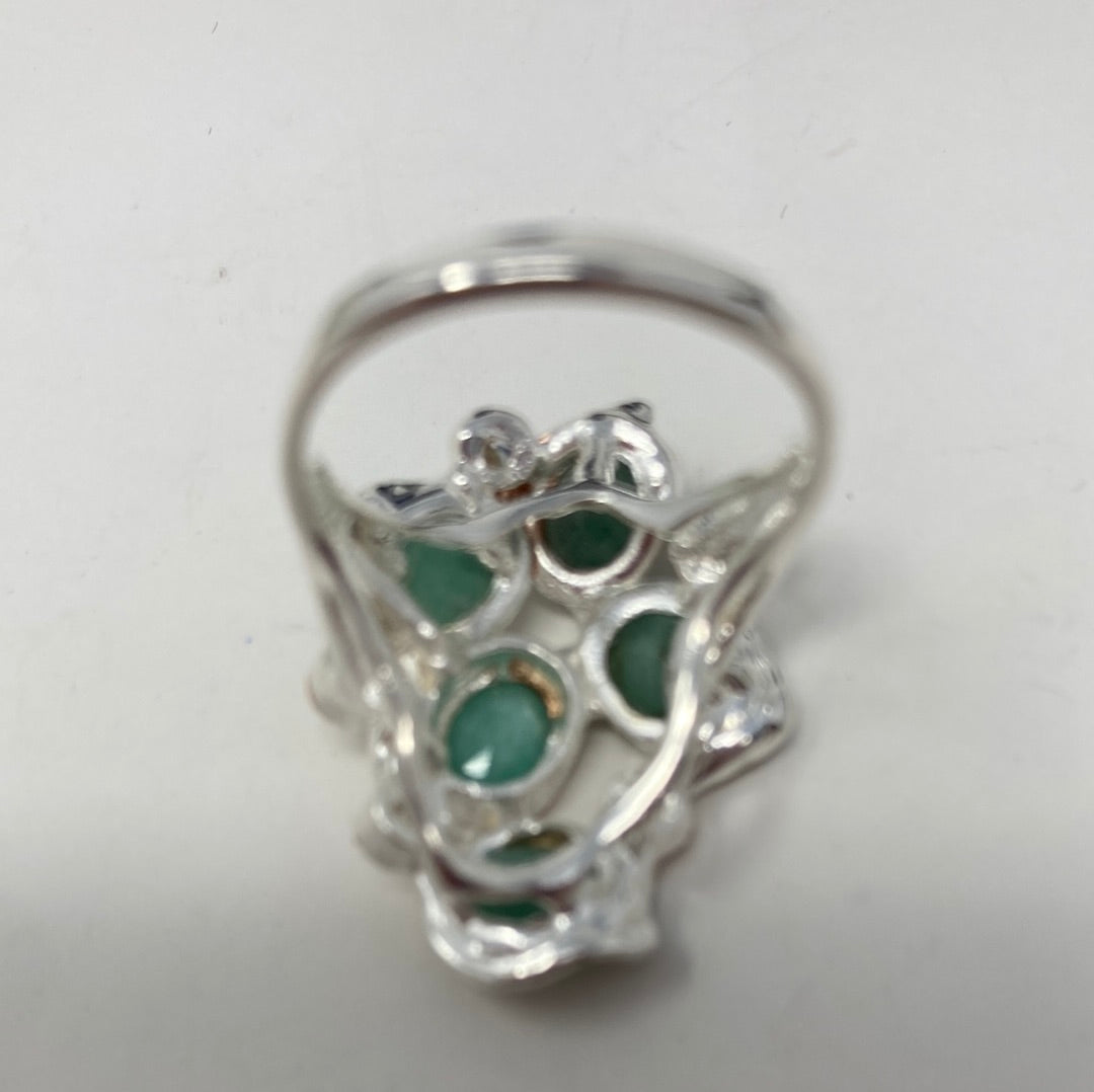 Genuine Emerald Encrusted Ring