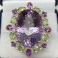 Magnificent Rue Du France Genuine Amethyst and Peridot Ring