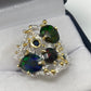 Genuine Black Opal &  Sapphire Ring