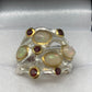 Fabulous Genuine Opal and Garnet Band Ring Band Ring