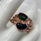 Rare Unusual Faceted Genuine Black Opal Ring