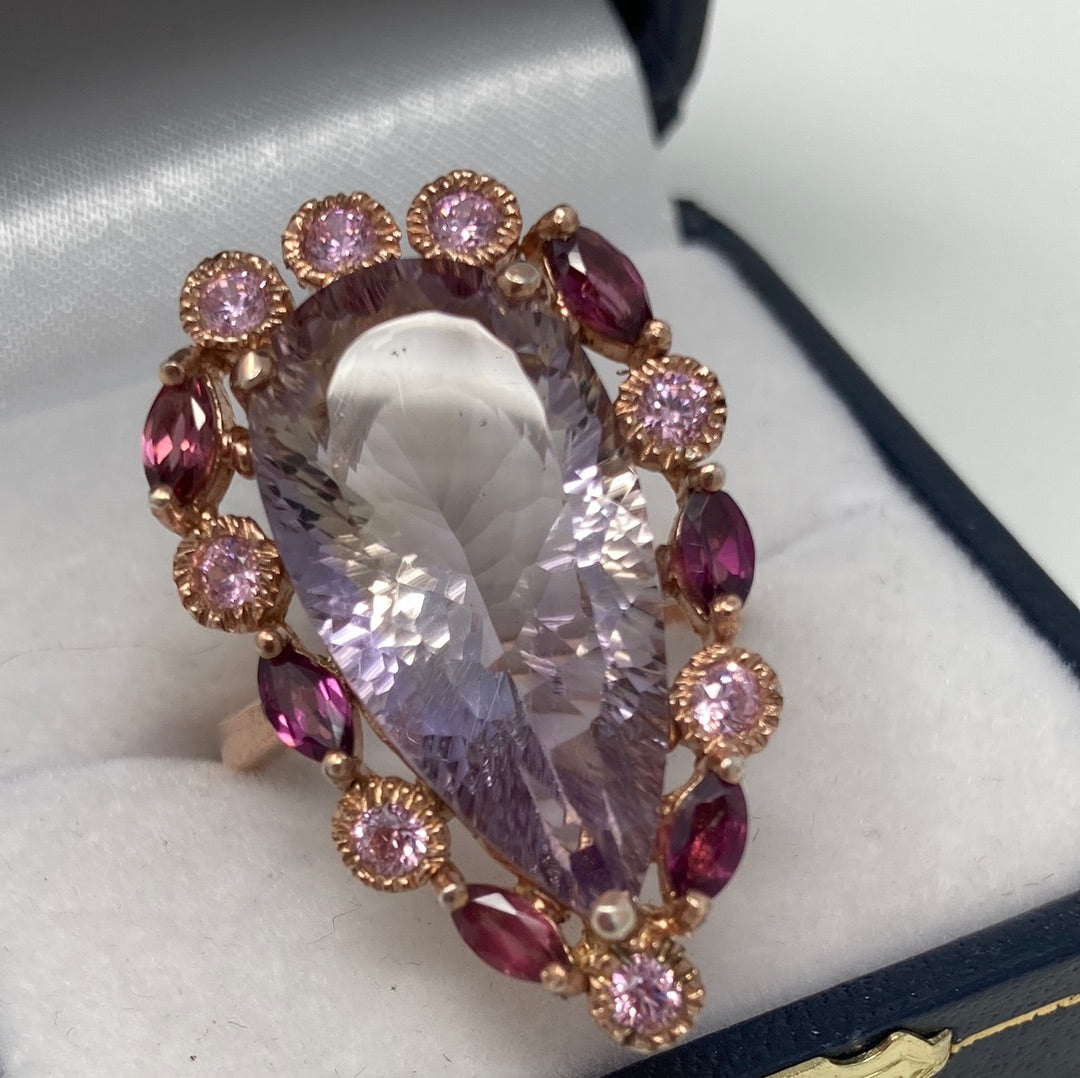 Awesome Genuine 18 CTW Ametrine Ring