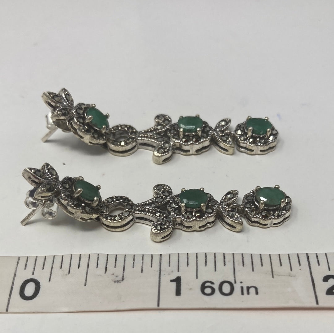 Enchanting Genuine Emerald Earrings