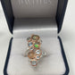 Genuine Opals and Blue Topaz Ring