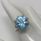 Rare Star Of David Genuine Blue Topaz Ring