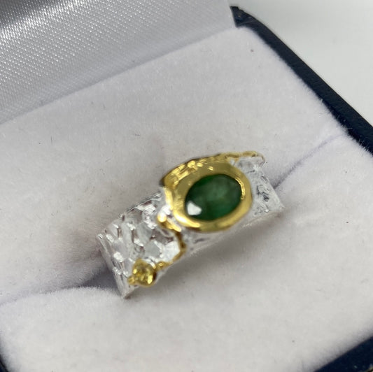 Dainty Genuine Emerald Ring