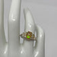 Genuine Fiery Opal With Blue Topaz Ring