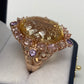 Liquid Sun, Genuine 34CTW Citrine & Tourmaline Ring