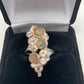 Genuine Opals and Blue Topaz Ring