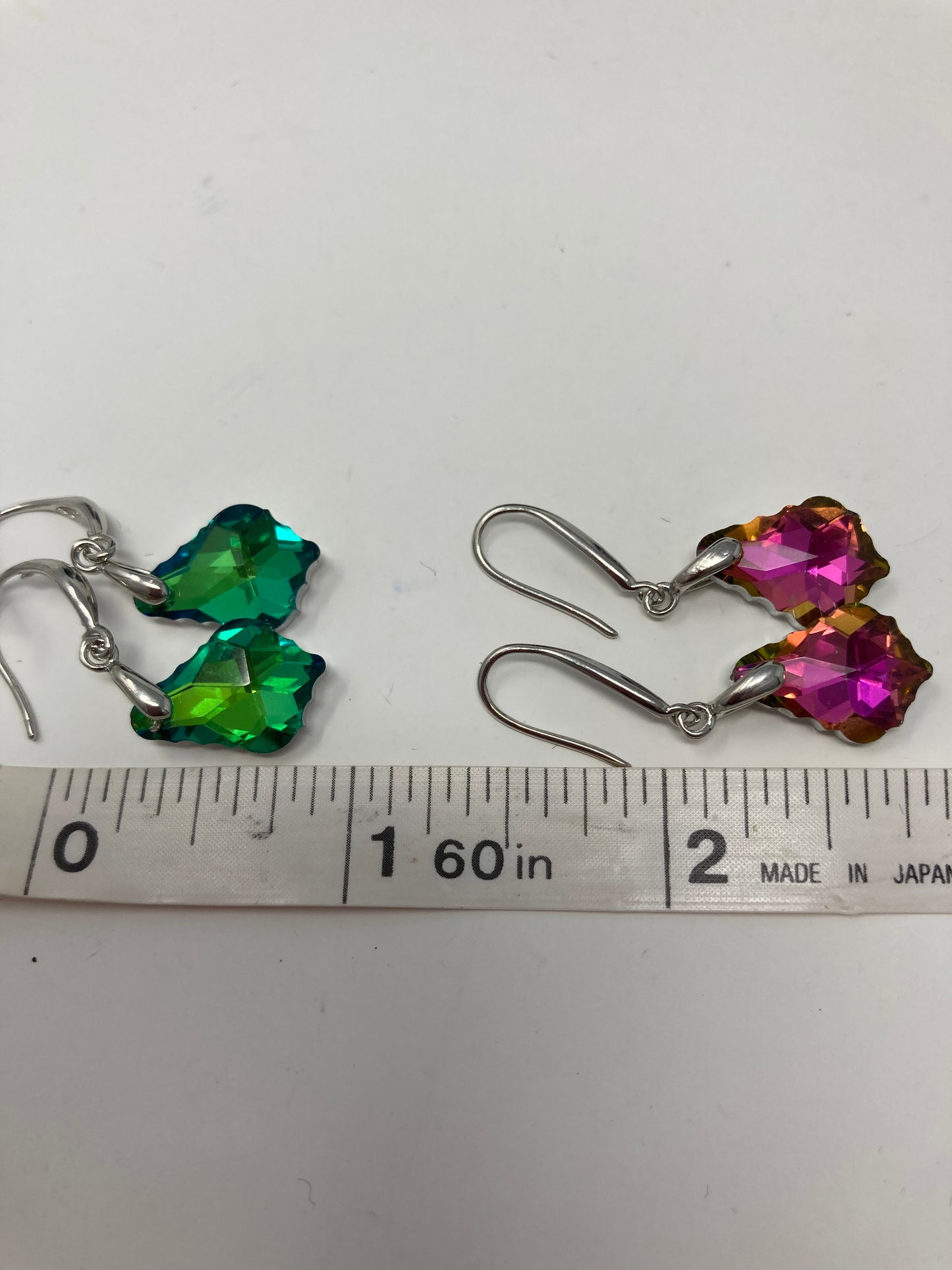 Two Pair of Faceted Crystal Earrings