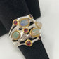 Fabulous Genuine Opal and Garnet Band Ring Band Ring