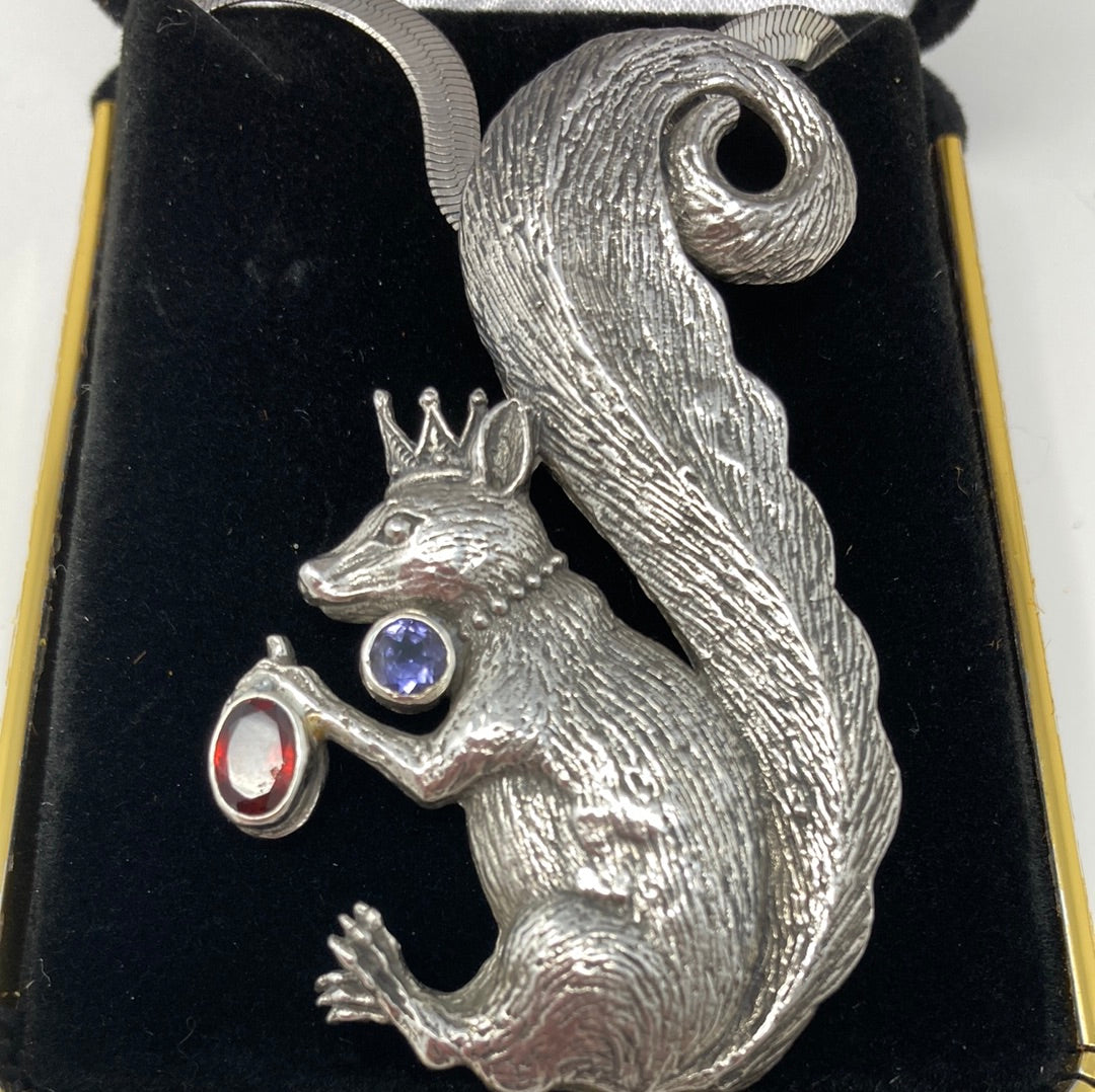 Sterling Silver Artistic Royal Squirrel