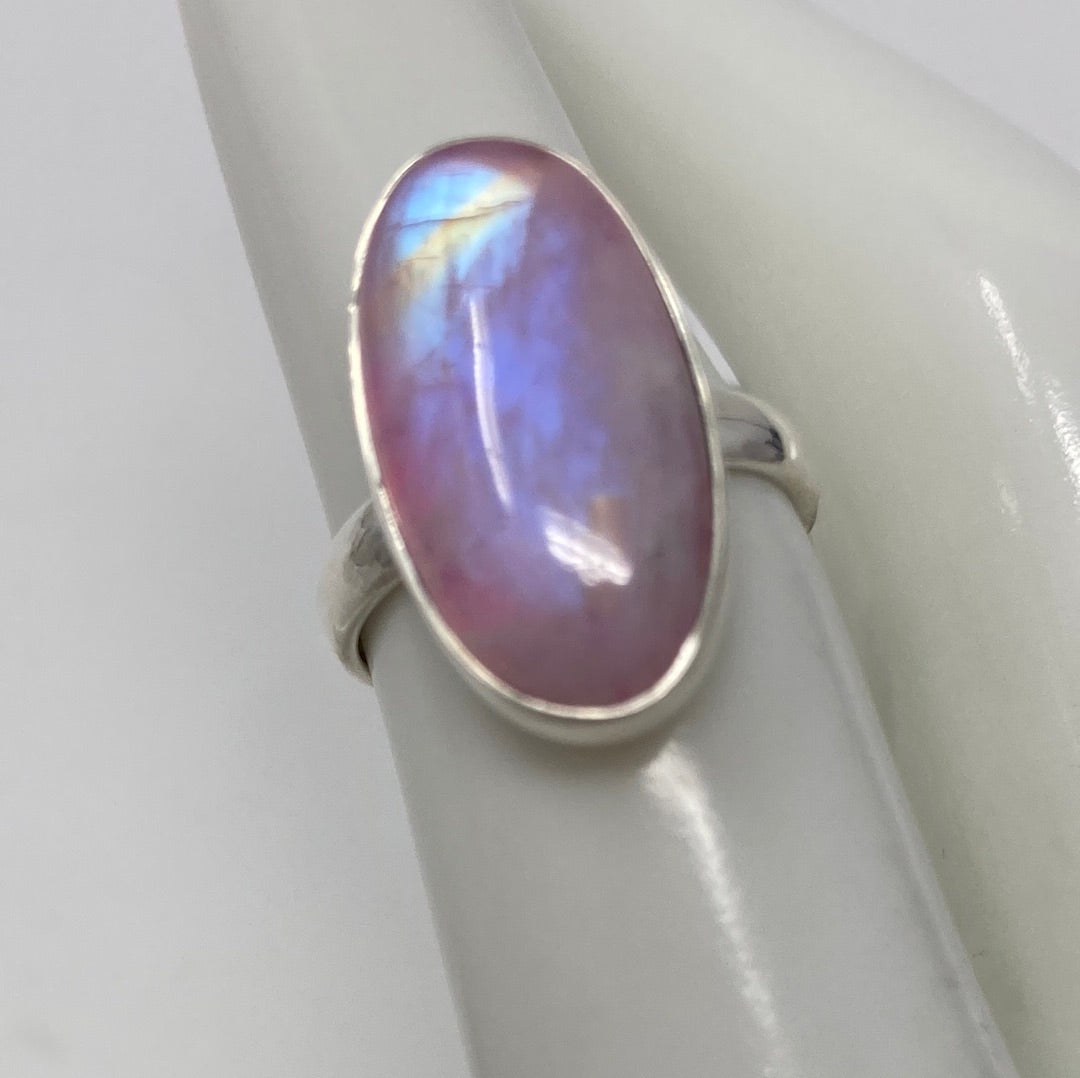 Genuine Rare Pink Moonstone Ring