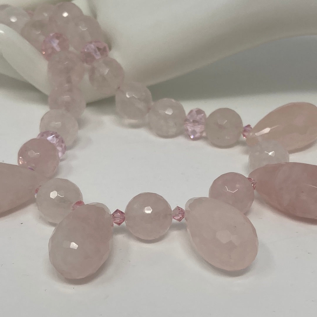 Genuine Grade AA Rose Quartz Necklace Artist Original