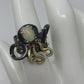 Adorable Genuine Opal Octopus Ring