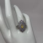 Genuine Natural, Fiery Faceted Opal & Tanzanite Ring