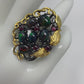 Genuine Intense Fiery Black Opals Ring