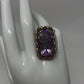 A Rare Treasure, Genuine 37 CTW Genuine Amethyst Ring, Encrusted with Garnets & White Tooaz