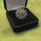 Genuine Amethyst, Russian Chrome Diopside Diopside, Peridot Ring