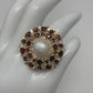 Precious Natural Pearl & Garnet Ring