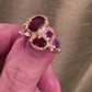 Genuine Garnets and Amethysts Ring