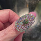 Rare Genuine Black Opal, Tanzanite & Emerald   Ring