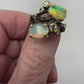 Duo of Fiery Faceted Opals Ring