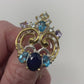 Genuine Sapphire, Tanzanite & Topaz Ring