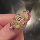 Glorious Bejeweled Garnet & Opal Bejeweled Ring