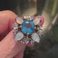 Moon Glow Genuine  Blue Topaz & Blue Moonstone Ring