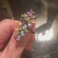 Exceptional Genuine Amethyst, Iolite, Opals & Gemstones Ring