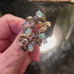 Iridescent Genuine Opal & Tanzanite Ring