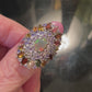 Genuine Faceted Fiery Natural Opal with Tanzanite & Tourmalines Ring