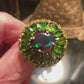 Alluring Genuine Black Opal & Russian Diopside Ring