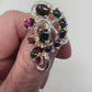Bejeweled Black Opals & Garnet Ring