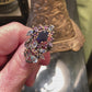 Genuine Black Opal with Topaz & Amethysts & Amethyst