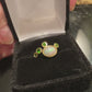 Genuine Fiery Opal & Russian Chrome Diopside Ring
