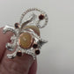 Inspiring Genuine Fiery Opal & Garnet Ring