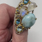 Genuine Larimar, Moonstones & Topaz Ring