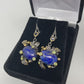 Genuine Lapis Lazuli, Emerald & Sapphire Earrings