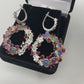 Eternity of Genuine Opals & Garnets Earrings