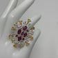 Galaxy Of Genuine Opals & Garnets Ring