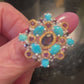 Special Unique Iolite & Turquoise Ring