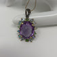 Rare Checkerboard Faceting Genuine  Amethyst & Opal Pendant