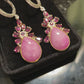 Genuine Pink Ruby & Garnet Earrings