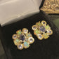 Genuine Iolites, Tanzanite & Opal Earrings